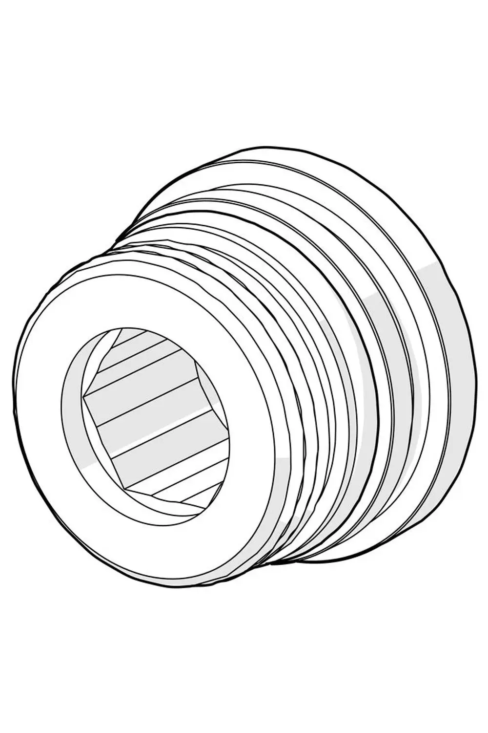 Stapel aus runden, flachen Verbindern von HANSA, die ein zentrales Loch aufweisen. Die Oberflächen zeigen klare, parallele Linien.